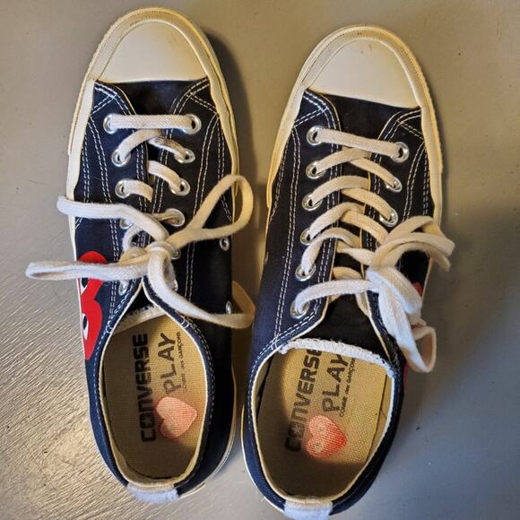 Converse x PLAY Comme des Garçons Chuck 70 Unisex Low Top Shoe Black and White - Picture 2 of 12